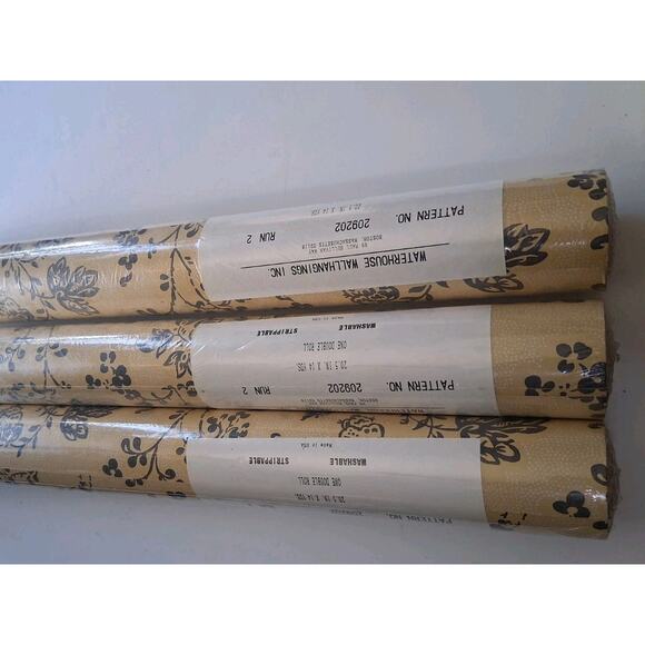 Waterhouse Wallhangings Cape Cod Floral WH209 CHARCOAL/MUSTARD. Price Per 1 Yard - Picture 2 of 4